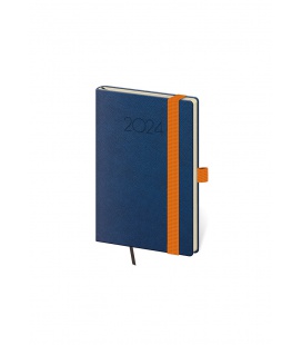 Pocket-Wochentagebuch-Terminplaner New Praga - blau, orange 2024