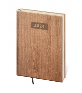 Tagebuch - Terminplaner A5 Wood - hell braun 2024