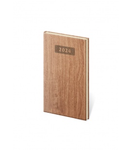 Pocket-Wochentagebuch-Terminplaner Wood - hell braun 2024