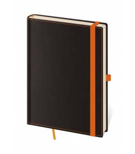Notes - Zápisník Black Orange - linkovaný M černá, oranžová 2024