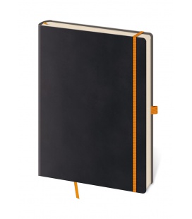 Notepad - Zápisník Flexies Black - lined L black, orange 2024
