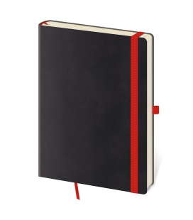 Notepad - Zápisník Flexies Black - dotted L black, red 2024