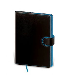 Notizbuch - Zápisník Flip B6 liniert - schwarz, blau 2024