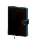 Notizbuch - Zápisník Flip B6 liniert - schwarz, blau 2024