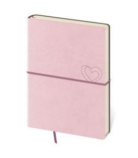 Notepad - Zápisník-FLEXIO Light Rose-lined L pink 2024