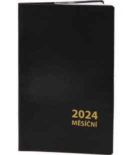 Pocket diary monthly PVC - MINI - black 2024