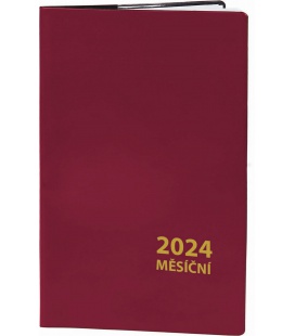 Pocket diary monthly PVC - MINI - bordo 2024