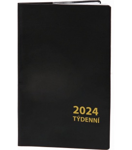Pocket-Terminplaner vierzehntägig PVC - schwarz 2024
