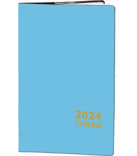 Pocket diary fortnightly PVC - blue 2024