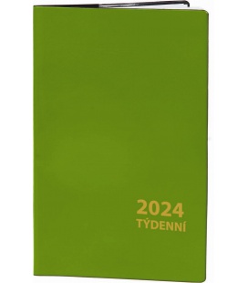 Pocket diary fortnightly PVC - green 2024