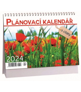 Tischkalender Plánovací s citáty - Vlčí máky 2024
