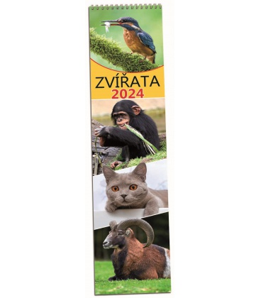 Nástěnný kalendář Zvířata - vázanka 2024