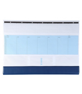 Desktop-Kalender mapa A2 Wochenkalender UNI 30 listů + PVC klapna blau 2024