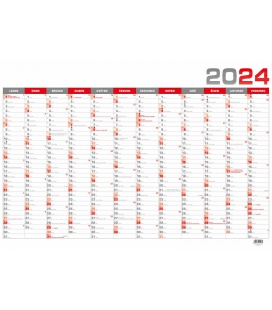 Wandkalender Jahreskalender B1 - červený 2024