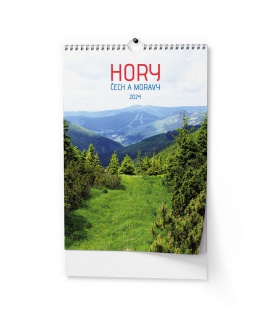 Nástěnný kalendář Hory Čech a Moravy - A3 2024