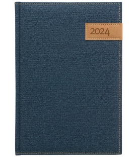 Tagebuch - Terminplaner A5 Denim blau 2024