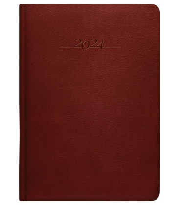 Daily Diary B6 leather Carus brown 2024