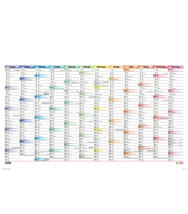 Nástěnný kalendář Mapový plakát barevný 2024