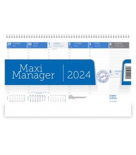 Stolní kalendář Maximanager modrý 2024