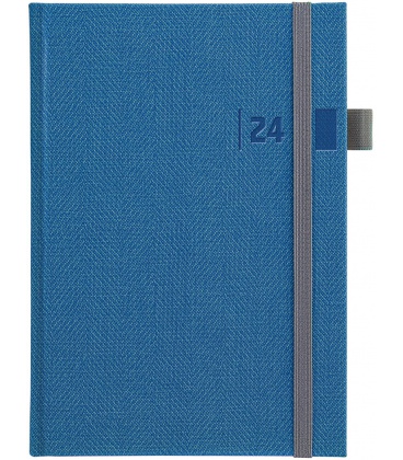 Tagebuch - Terminplaner A5 slowakisch Tweed blau, grau 2024