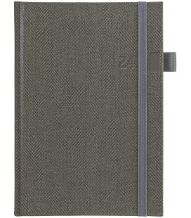 Tagebuch - Terminplaner A5 slowakisch Tweed grau, grau 2024