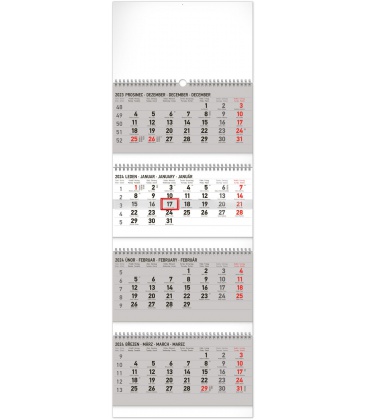 Wall calendar 4měsíční standard skládací CZ 2024