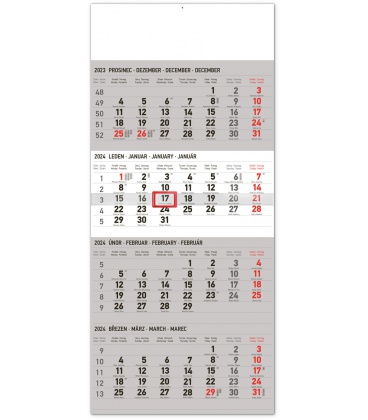 Wall calendar 4měsíční standard CZ 2024