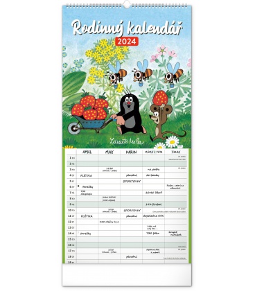 Wandkalender Rodinný plánovací kalendář Krteček 2024