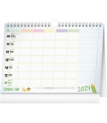 Table calendar Týdenní rodinný plánovací kalendář s háčkem 2024