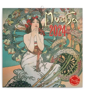 Nástěnný kalendář poznámkový Alfons Mucha 2024