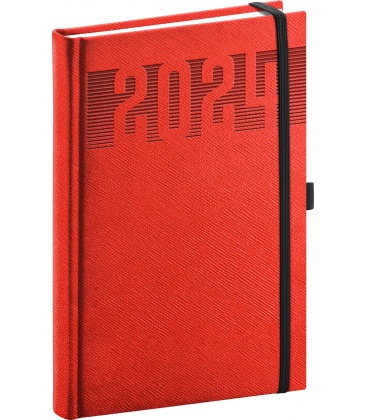 Daily diary A5 Silhouette red, black 2024