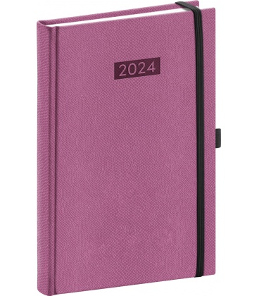Tagebuch - Terminplaner A5 Diario rosa, schwarz 2024