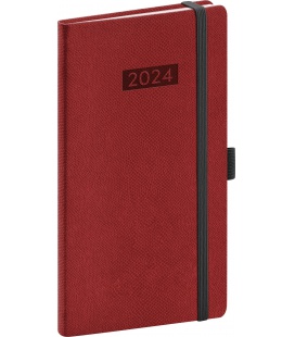 Pocket-Wochentagebuch-Terminplaner Diario bordó, schwarz 2024