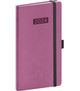 Pocket-Wochentagebuch-Terminplaner Diario rosa, schwarz 2024