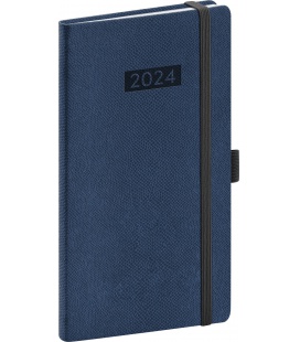 Pocket-Wochentagebuch-Terminplaner Diario blau, schwarz 2024