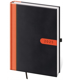 Tagebuch - Terminplaner A5 Bora - schwarz, orange 2025