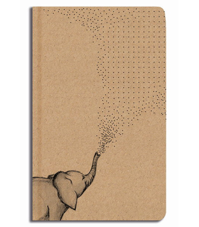 Notes tečkovaný - A5 - kraft  - slon ... - BUT1-1-26 1