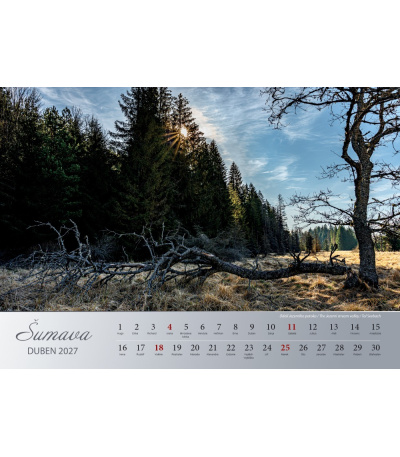 Nástěnný kalendář Šumava, fotografie Jiří Plachý 2027 5