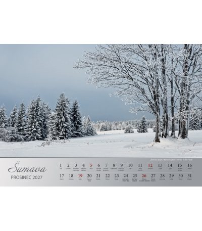 Nástěnný kalendář Šumava, fotografie Jiří Plachý 2027 13