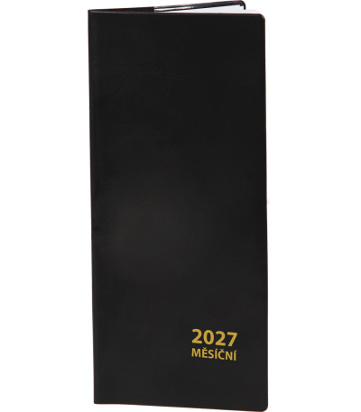 Diář kapesní měsíční PVC - černá 2027 - ADM206-27 1