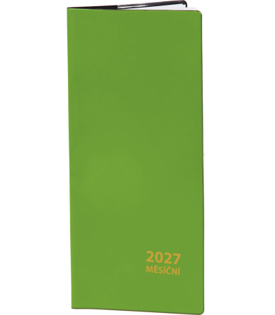 Diář kapesní měsíční PVC - zelená 2027 - ADM208-27 1