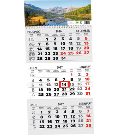 Nástěnný kalendář Tříměsíční s okénke... - AKN362-27 1