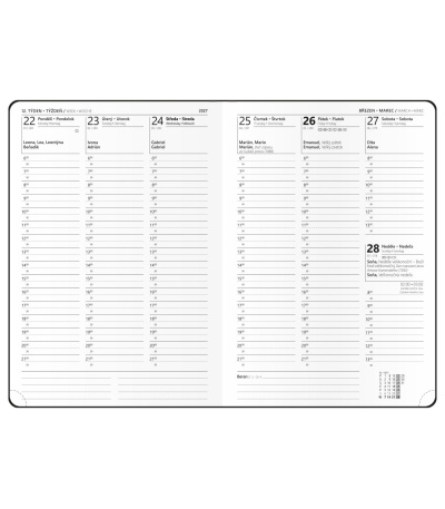 Diář týdenní A5 - Oskar - Nora - čern... - BTO20-1-27 2