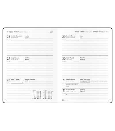 Diář týdenní B6 - Prokop - Luxi - bor... - BTP8-3-27 2