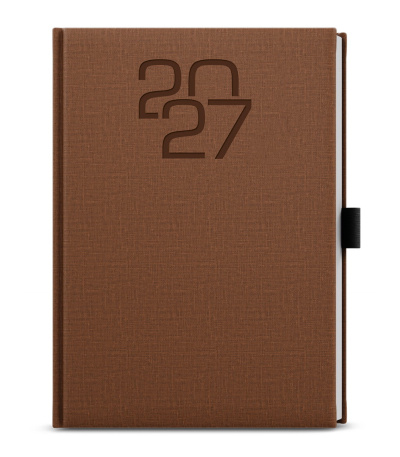 Diář denní A5 - David - Fabric - hněd... - BDD27-7-27 1