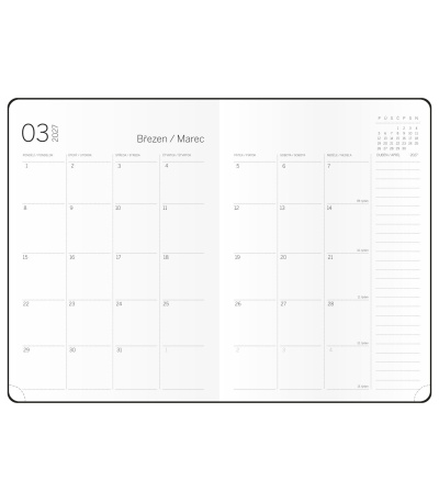 Diář měsíční B5 s notesem - DiNo - an... - BMN22-14-27 2