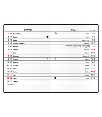 Diář kapesní měsíční - Anežka - PVC -... - BMA1-1-27 2