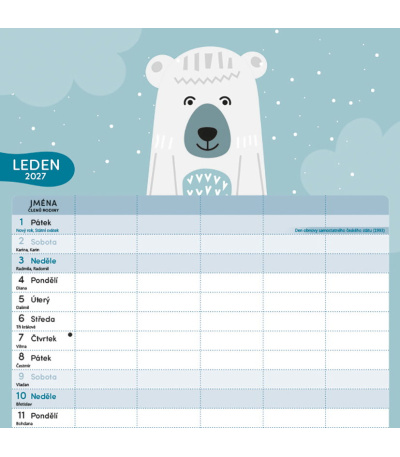 Nástěnný kalendář poznámkový Rodinný ... - BNL10-27 2