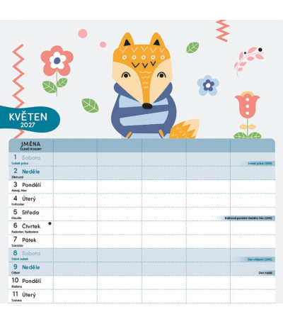 Nástěnný kalendář poznámkový Rodinný ... - BNL10-27 6