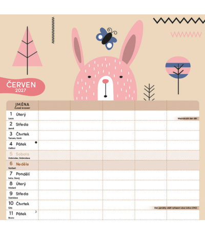 Nástěnný kalendář poznámkový Rodinný ... - BNL10-27 7